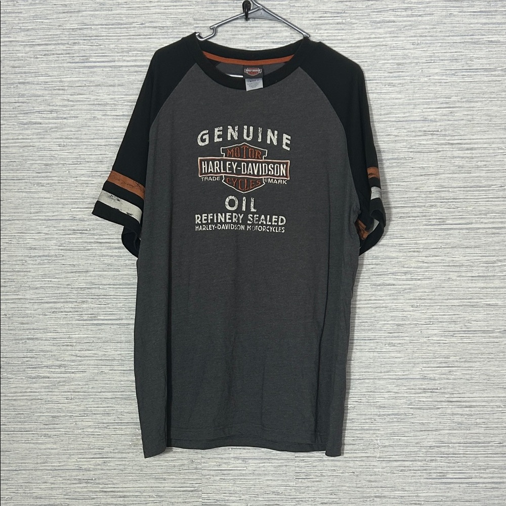 Harley-Davidson Embroidered Logo Tee – Charcoal & Black (2XL) 176